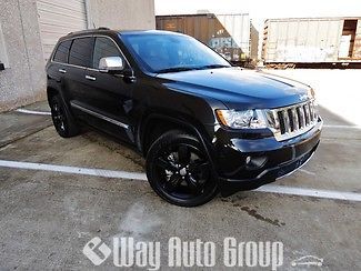 2012  jeep grand cherokee black overland 1 owner 4x4 navigation black pano roof