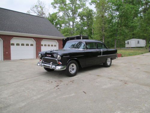 1955 chevy 210 post black on black excellent 4 speed 55 56 57 full restoration