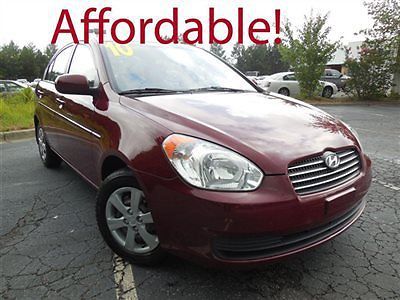 Hyundai accent gls low miles 4 dr sedan automatic gasoline 1.6l 4 cyl wine red