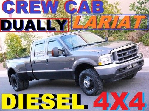 2004 ford f-350 lariat sd 4x4 turbo diesel crew cab dually 6-speed no reserve