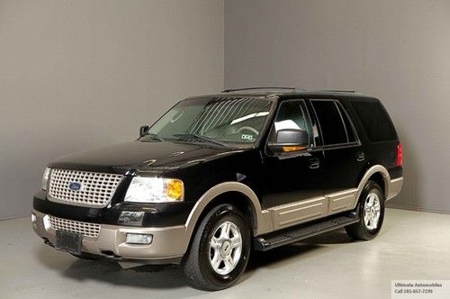 2003 ford expedition eddie bauer 4x4 8 passenger alloys leather wood alloys gold