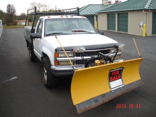 1999 chevy chevrolet 2500 utility pick up with plow