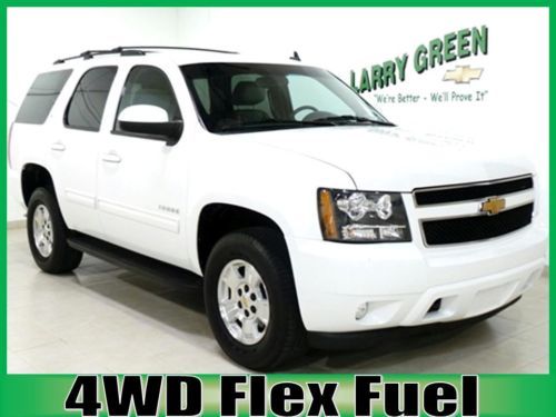 Flex fuel white suv 5.3l v8 4wd third row seats tow package roof rack wood trim
