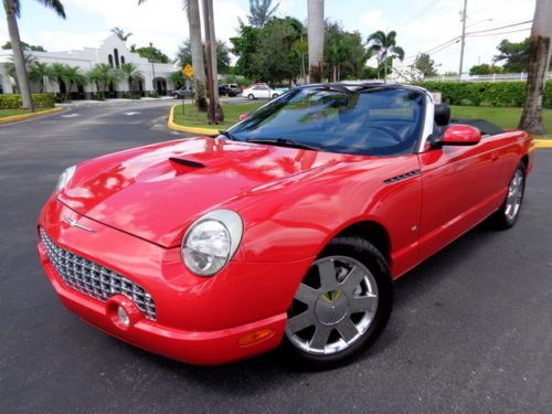 Florida 03 t-bird roadster heated seats both tops great shape torch red automat