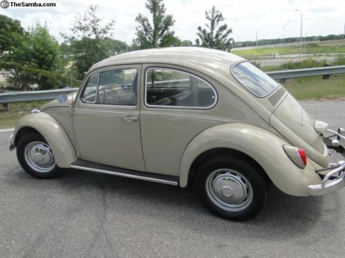 1967 volkswagen bug, beige, early production model