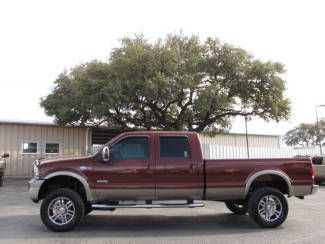 Lifted king ranch heated leather 6 cd sunroof powerstroke diesel 4x4 chrome 20's
