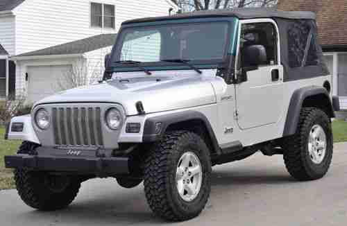 Buy used 2003 Jeep Wrangler TJ Sport 6 Cylinder 5 Speed Manual Silver