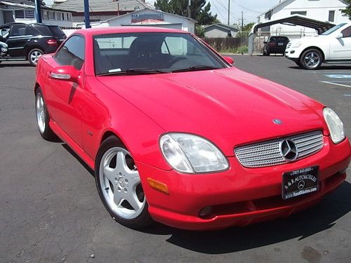 Mercedes slk red roadster, retractable top