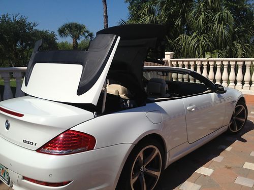 Bmw 650i white convertible sharp low miles sports