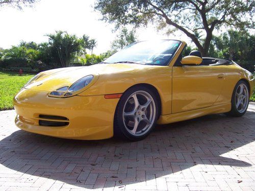2001 porsche 911 carrera convertible speed yellow 2-door 3.4l custom