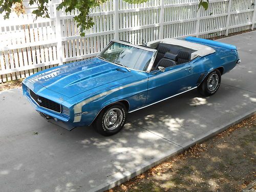 1969 chevrolet camaro true big block super sport rally sport convertible