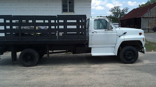 1991 ford f600 flat bed truck diesel 6.6