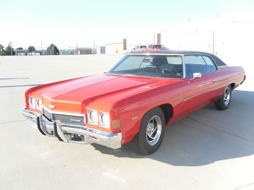 1972 chevrolet impala 2 door good condition black top red exterior