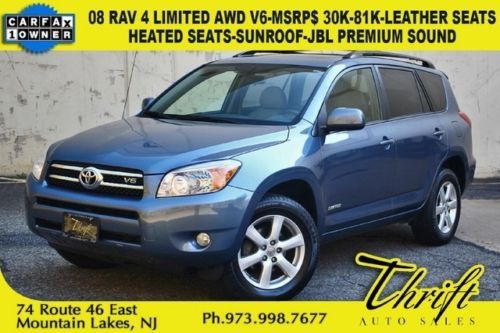 08 rav 4 limited-81k-leather seats-heated seats-sunroof-jbl premium sound