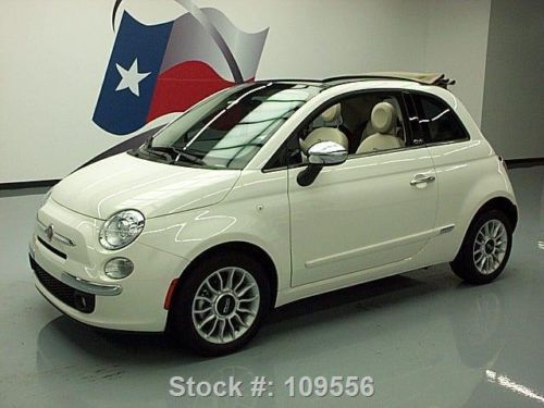 2012 fiat 500 lounge cabriolet heated leather 9k miles! texas direct auto