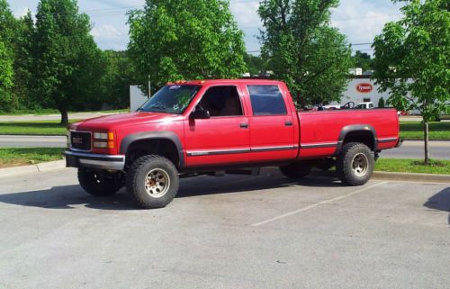 1998 gmc sierra k3500 1 ton 4 door 4x4 6&#034; pro comp lift 454 big block mt wheels