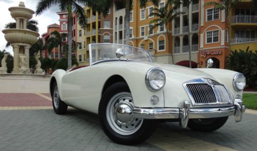 Rare 1957 mga roadster old english white/ red interior rust free convertible