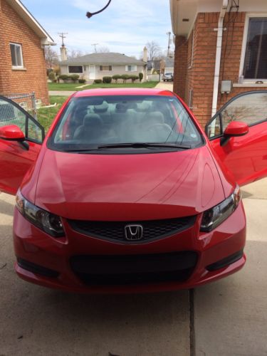 2012 honda civic lx coupe red 2-door 4 cylinder vtec 1.8l low miles no reserve!