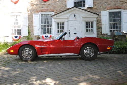 1973 corvette convertible 454 big block 4-speed aux top barn find matching #