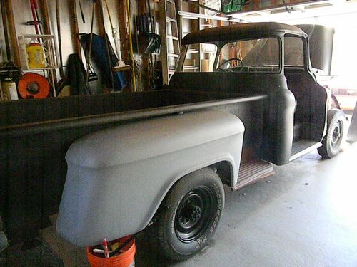 1957 chevy 3600 large window pickup .... 235 6 cyl  3 speed