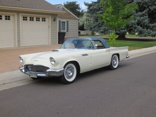 1957 ford t-bird convertible auto. pw.r steering, brakes &amp; factory fender skirts