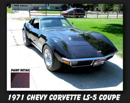 1971 chevy corvette ls-5 454 4 speed 75,123 act miles 8k paint #'s match l@@k