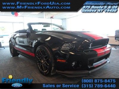 Shelby gt500 mustang soft top convertible race stripes black red manual leather
