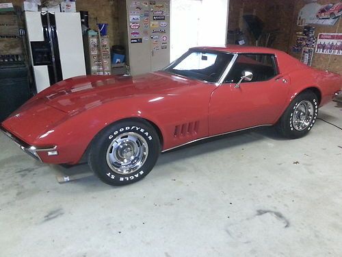 1968 corvette, rally red.   new 350 crate motor with just over 700 miles