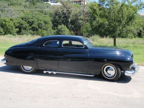 1949 mercury 4-d sedan, chopped 3.5&#034;, black, crate 350 chevolet engine