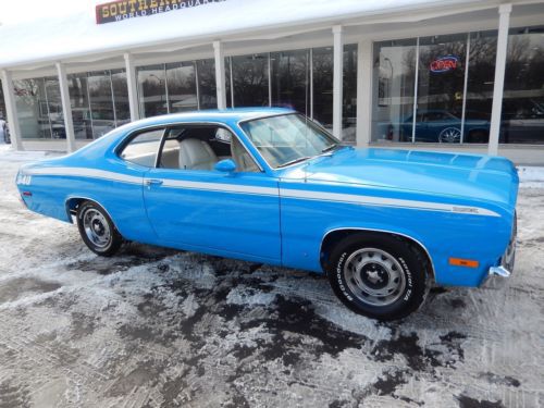 1972 plymouth duster petty blue matching numbers 340 buckets recent restoration