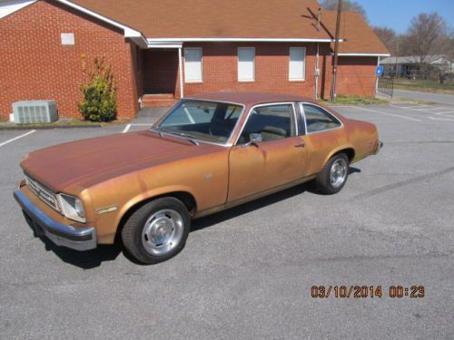 Barn find in ga one owner 1975 chevy nova 2 dr 6 cly auto with 88.000 miles