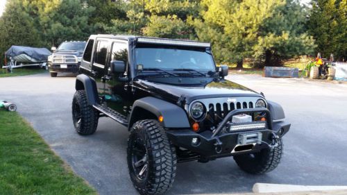 2010 jeep wrangler unlimited sport lifted, black