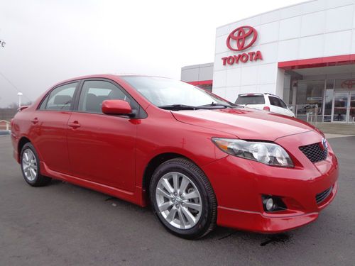 2010 corolla 's' automatic barcelona red paint 1-owner toyota certified video
