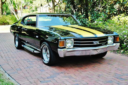 Really beautiful 1972 chevrolet chevelle ss tribute 350 v-8 auto black beauty ps