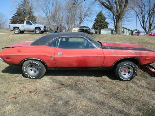 Sell Used 1973 Dodge Challenger Barn Find Red Black Interior