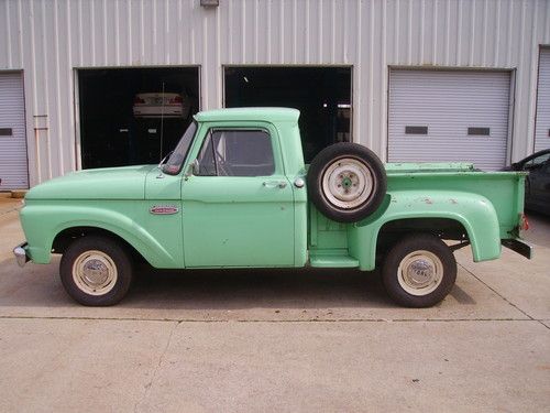 1965 ford f-100 twin i beam 6 cyl 3 speed bought new by the army in anniston, al