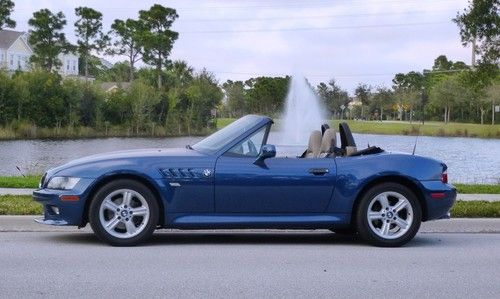 2002 bmw z3 roadster convertible 2.5 topaz blue -  same owner since 2003!