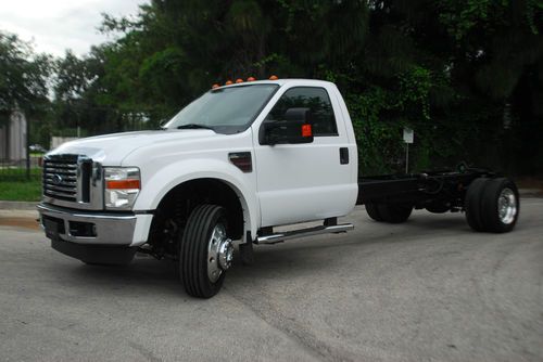 2008 ford f550 xl 6.4 diesel cab chassis 14' bed tow truck flatbed  utility box