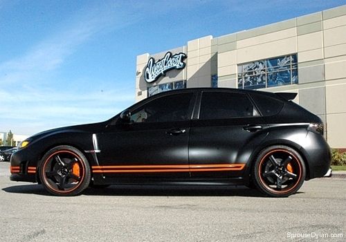 Subaru 2008 west coast custom wrx sti matte black one of a kind