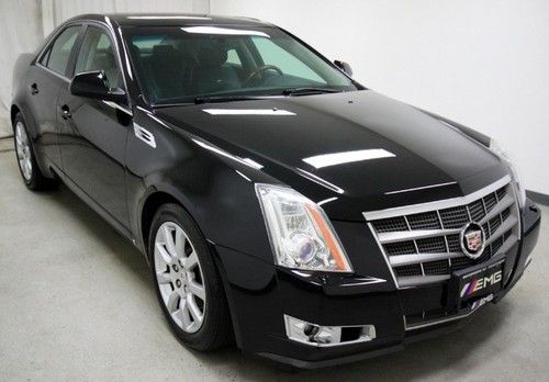 09 black cadillac cts-4 3.6l v6 awd navigation leather sunroof clean carfax