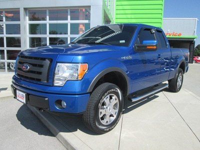 Blue f150 fx4 leather all power htd seats 4x4 4wd truck clear title extra cab