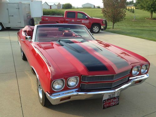 1970 chevy chevelle convertible sm blk 400- 476hp 4 speed. new paint and top