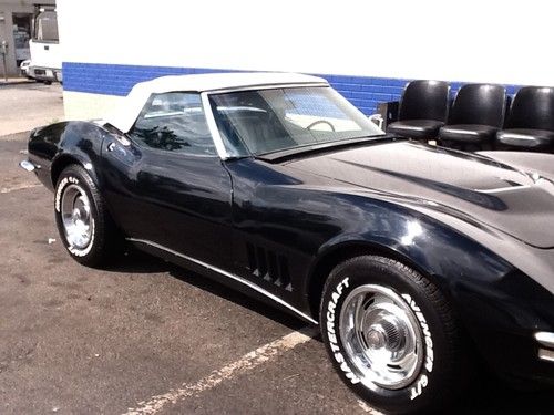 Sell used convertible, corvette, c3, 1968, 327, four speed, Black, hard