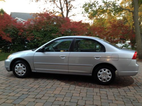 2002 silver honda civic lx 4-door sedan automatic w/ leather interior