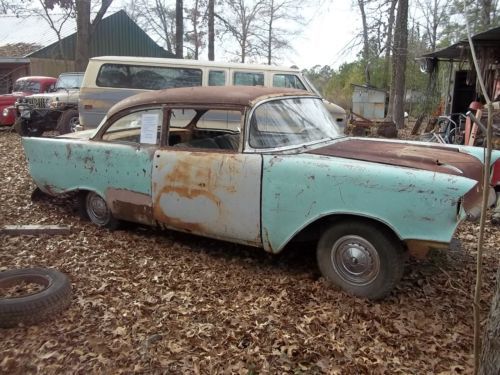 1957 chevy 150 2 dr utility sedan project car black widow clone candidate 55 56