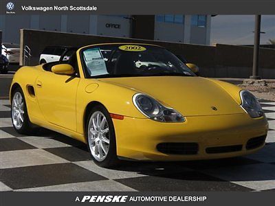 Porsche boxster s roadster s 6-spd manual yellow low miles convertible leather