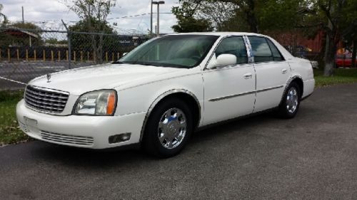 2004 cadillac deville 1-owner pearl white withtan interior &amp; chrome wheels