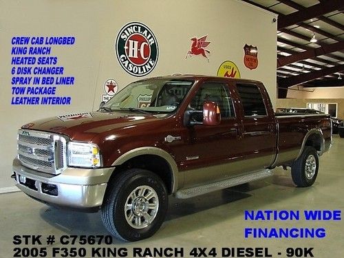 2005 f350 king ranch 4x4,diesel,htd lth,6 disk cd,18in whls,90k,we finance!!