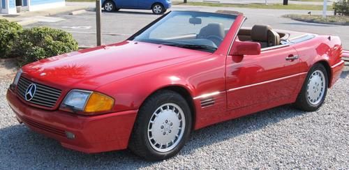 1992 mercedes-benz 500sl hard-top convertible, 88,630 miles, both tops..red hott