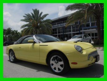 02 yellow 3.9l v8 t-bird convertible with removable hard-top *chrome wheels *fl